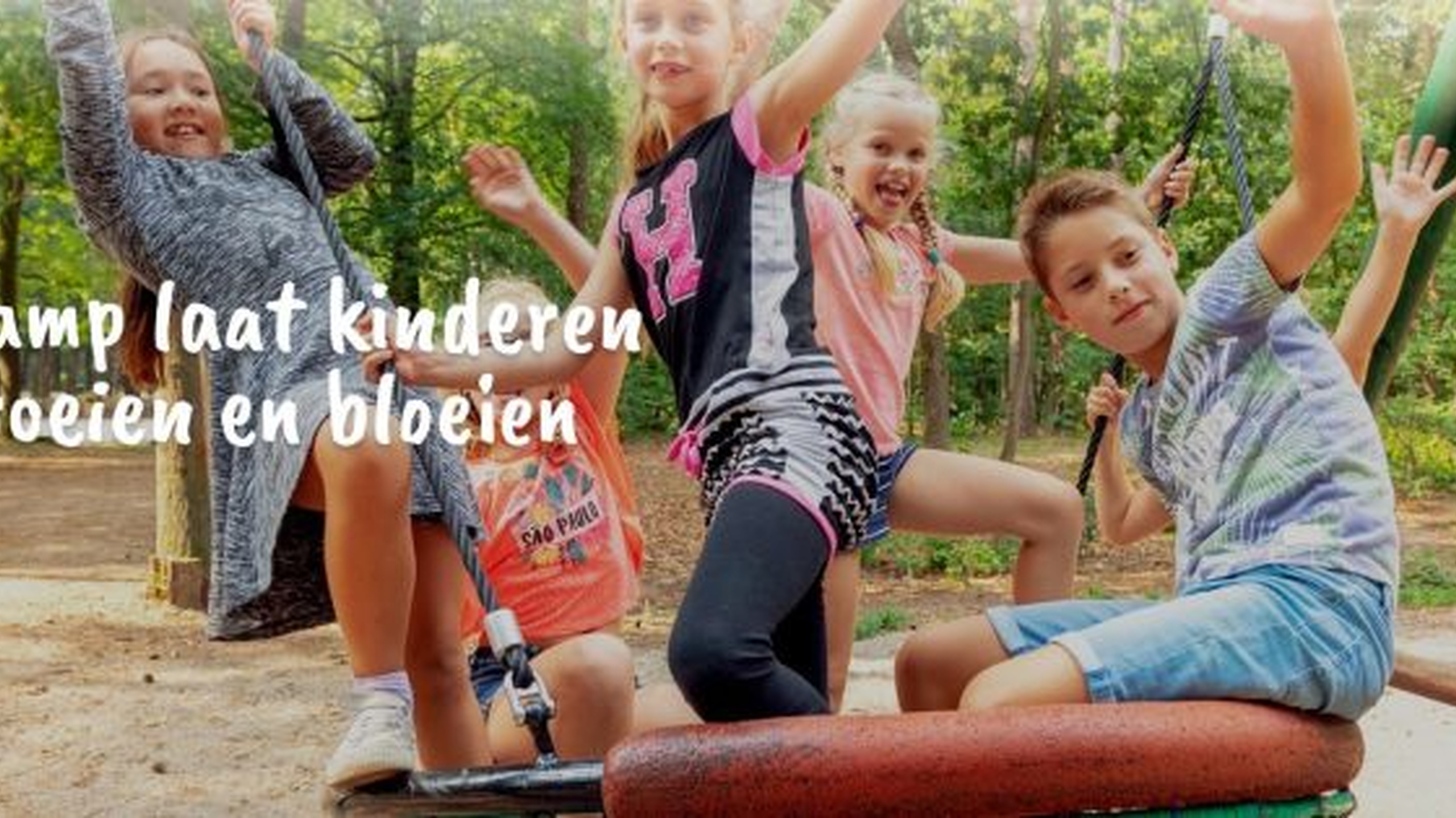 Foto van kinderen op kamp. Kan ieder kind straks nog op kamp door de bezuinigingen is de vraag? - Jantje Beton